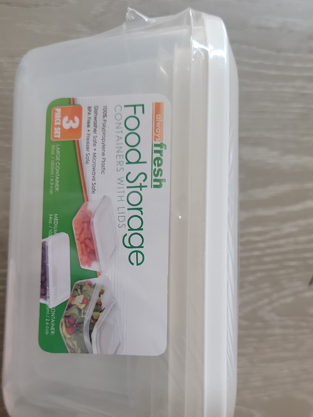 3 In 1 Set fresh White Plastic Food Storage Container Set with Clear Lids